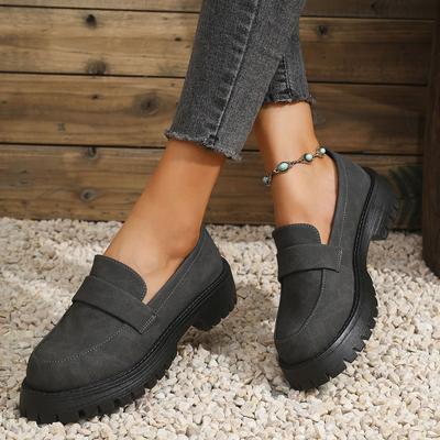 Spring Foreign Trade New British Style One-pedal Small Single Shoes Women's Retro Platform Loafers Casual Versatile Single Shoes