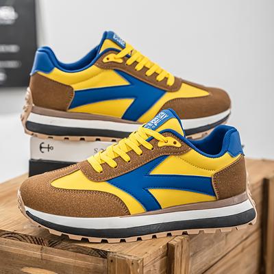 Mode Vintage Plateau Sneakers Herren Modedesign Outdoor Gelb Sportschuhe Herren Trend Bequeme atmungsaktive Herren Casual Sneakers