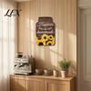 Farmhouse Home Decorations Mason Jar Shape Wall Decoration, Wooden Art with Sunflower Print, Indoor Decoration Pieces Retro Rustic Hanging Decor