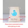 Custom 5Pcs Blue Whale Baby Shower Cotton Drawstring Bag Party Decorations Supplies Gender Reveal New Born Birthday Baby Gift