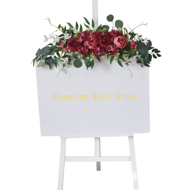 KX4B Artificial Flower Swag for Wedding Arch Wedding Welcome Sign Flower Decoration
