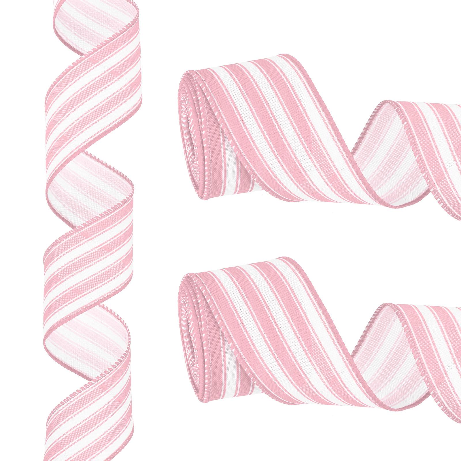 

Striped Ribbon Wired Gift Wrapping Linen Ribbon Satin for Christmas Craft Birthday Wedding Festival Wreath 12 Yards x 2 12 Yards x 2 inch