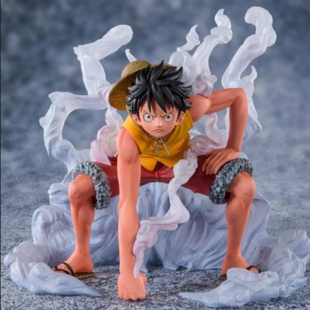 Hot Anime One Piece Figure Second Gear Luffy Super Pitched Battle Scene Pvc Doll Collection Desk Ornament Model Toys Gift