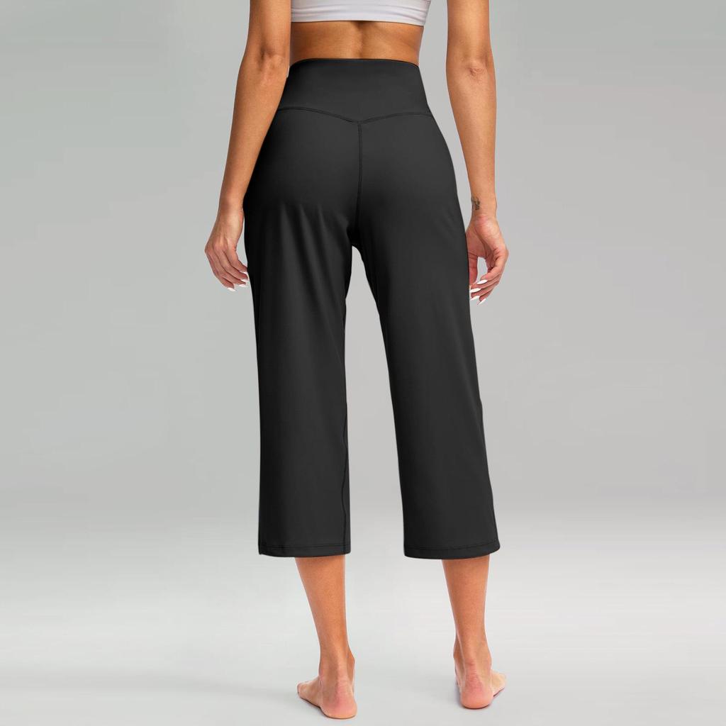 2025 Women's High-Waist Wide Leg Yoga Pants with Pockets and Tummy Control.