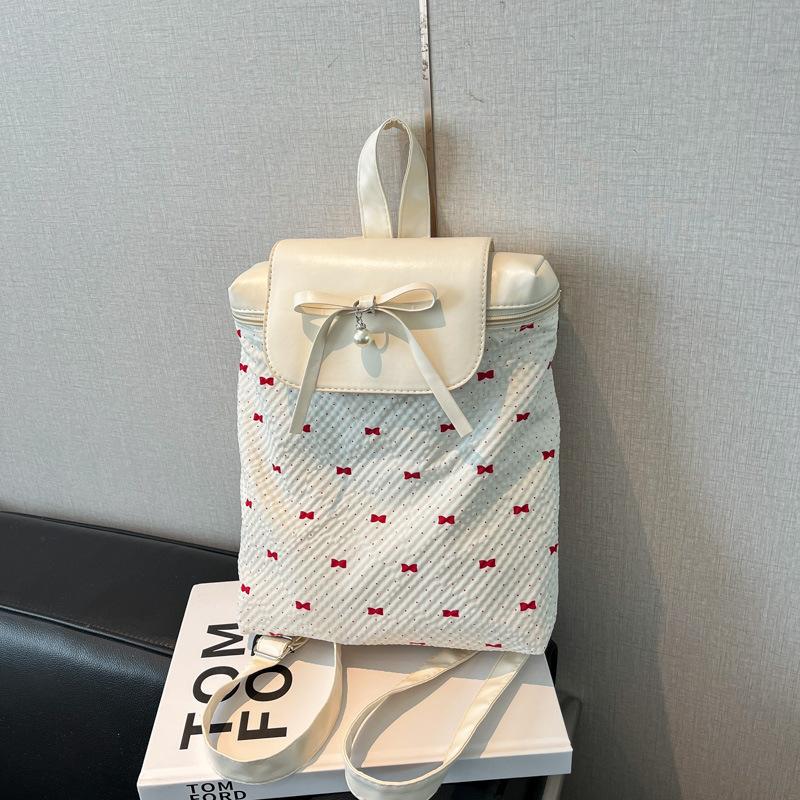 

Кружевной рюкзак для студентки, летняя прогулка, рюкзак с бантом, женская сумка с высокой ценностью, комбинированная белый