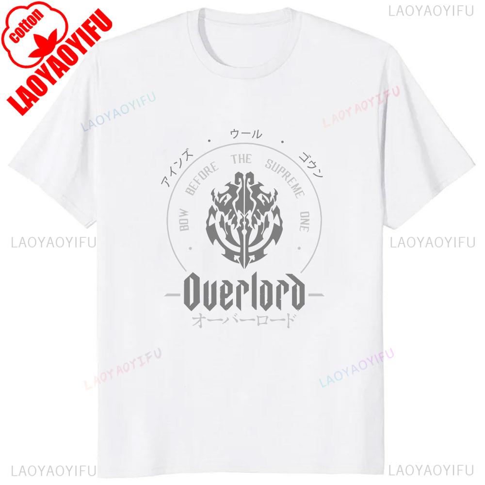Skull Anime Overlord Ainz Ooal Gown Graphic Tshirt Japan Harajuku Style Short Sleeve Man Tshirt Hip Hop Y2K Cotton Women Tees
