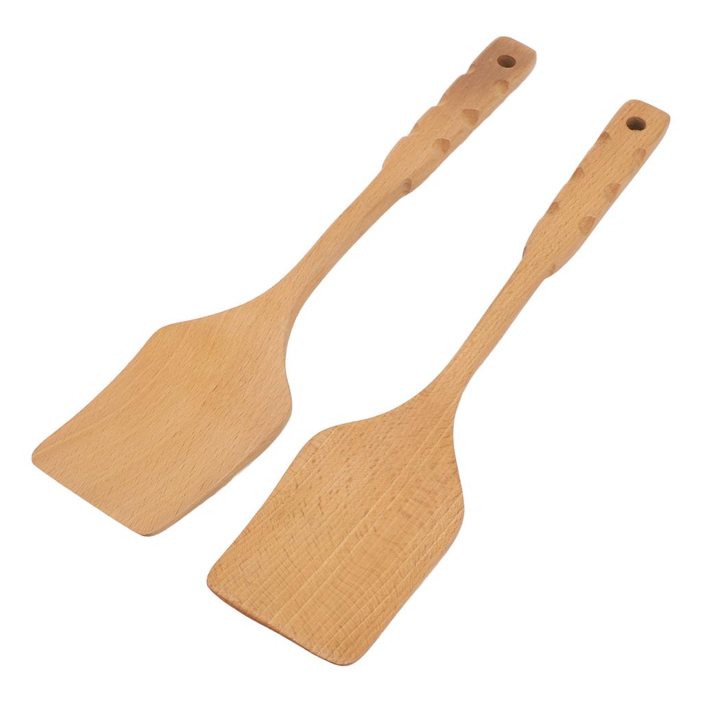 2PCS Wooden Spatula for Cooking Wood Spatula Turner Kitchen Utensils for Non Stick Cookware