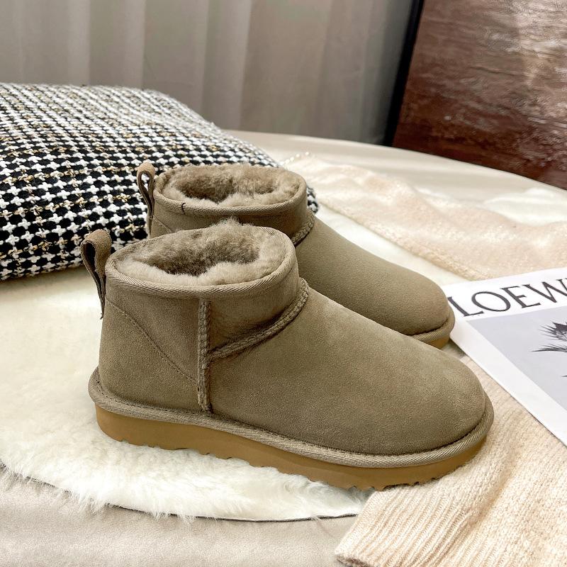 

Guttega 2025 autumn and winter new velvet thickened fur integrated warm matte versatile flat-bottomed snow boots women 40 коричневый