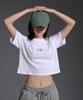 LIKE THE MOST Women'S Small Silver Star Regular Crop Short Sleeve T-Shirt_White