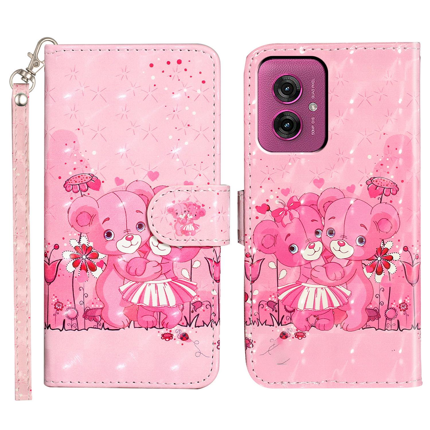 

For Motorola Moto G55 5G Case 3D Pattern Printed Phone Leather Phone Cover Bears