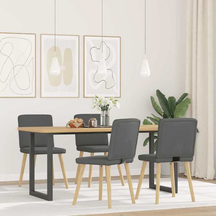 VidaXL Chaises à manger lot de 4 gris foncé tissu, chaise, chaise de salon, chaise d'accent, chaise de cuisine, siège de 3315298