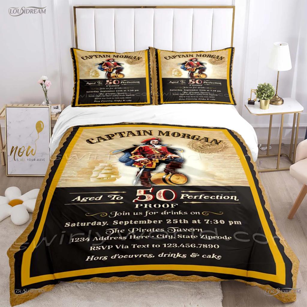 Captain morgan Casal Ganzjahres Bettbezug Bettdecke Bettwäsche Sets Weiche Steppdeckenbezug und Kissenbezüge Junge Einzel-/Doppel-/Queen-/King-Size