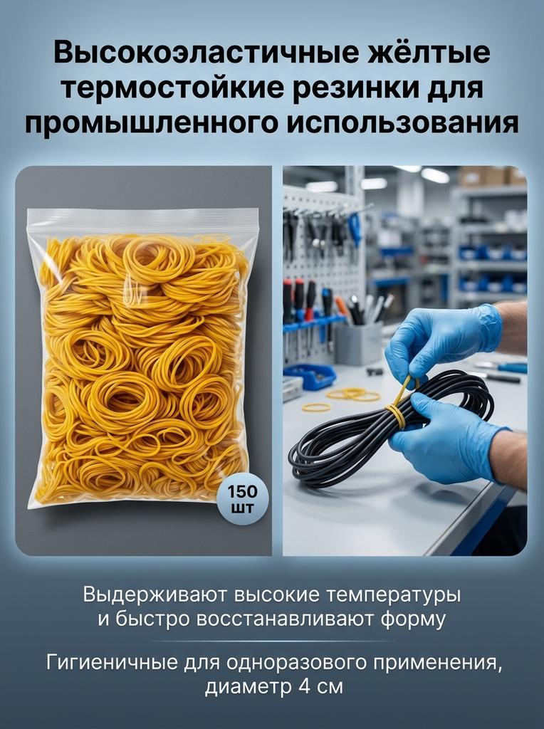 Yellow High-Elasticity Heat Resistant Rubber Bands For Industrial Use
