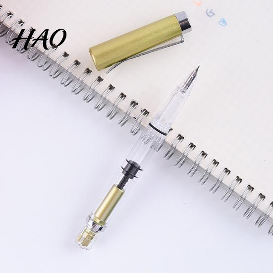 Ergonomic Titanium Pen Fountain High Ink Capacity Vacuum Filling Stainless Smooth Writing Steel Fine Nib for Daily