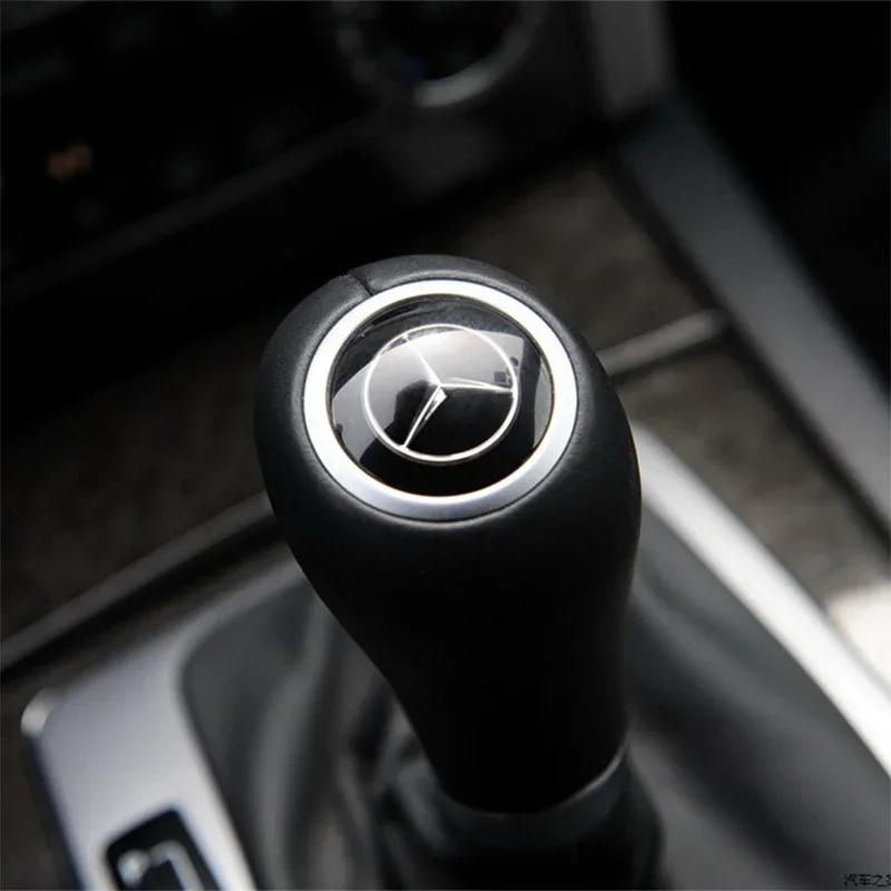 Hot Car Sticker Car Gear Shifter Head Knob Badge Sticker Metal Decal Decoration For Mercedes Benz AMG W204 W205 W203 W211 W212 W