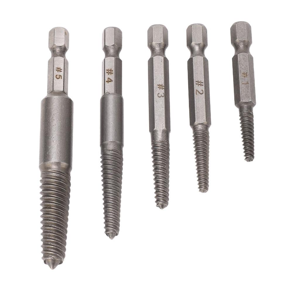 5PCS Strong Toughness Damaged Screw Extractors Bolt Extractor Tool  For Damaged Bolts