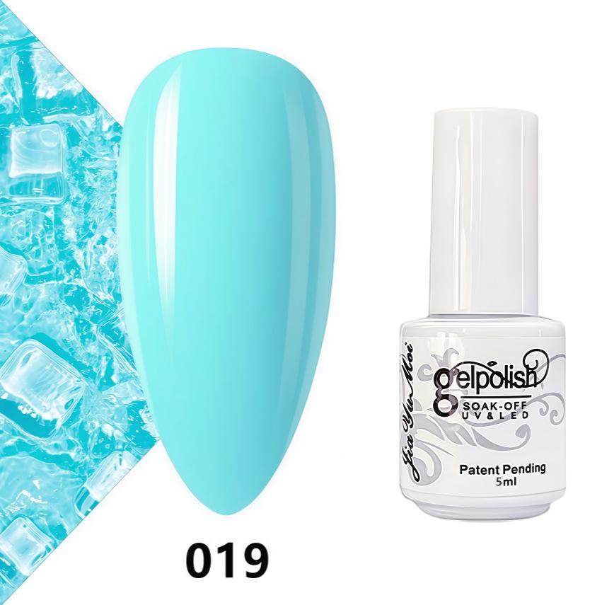 GELPOLISH Nail Art Set: Base, Top Coat, Transparent & White Gel Polishes