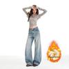 Women's Retro Washed Low Waist Wide Leg Jeans - Autumn Winter Collection