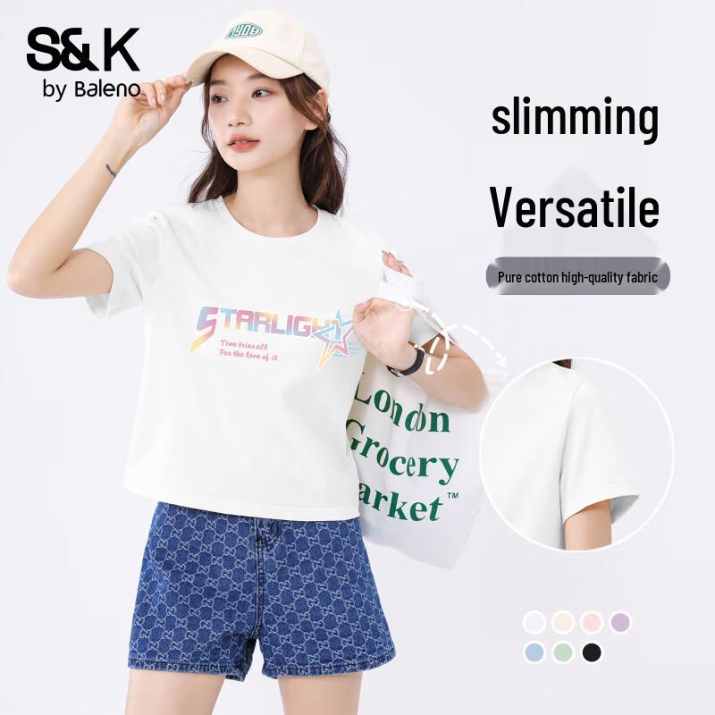 Baleno S&K Women s Pure Cotton Short-Sleeve T-Shirt S
