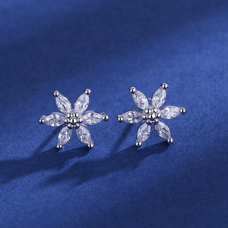 925 Sterling Silver Earrings For Women Round Zircon Earrings Sparkling Party Wedding Jewelry Gift AccessoriesGood Product