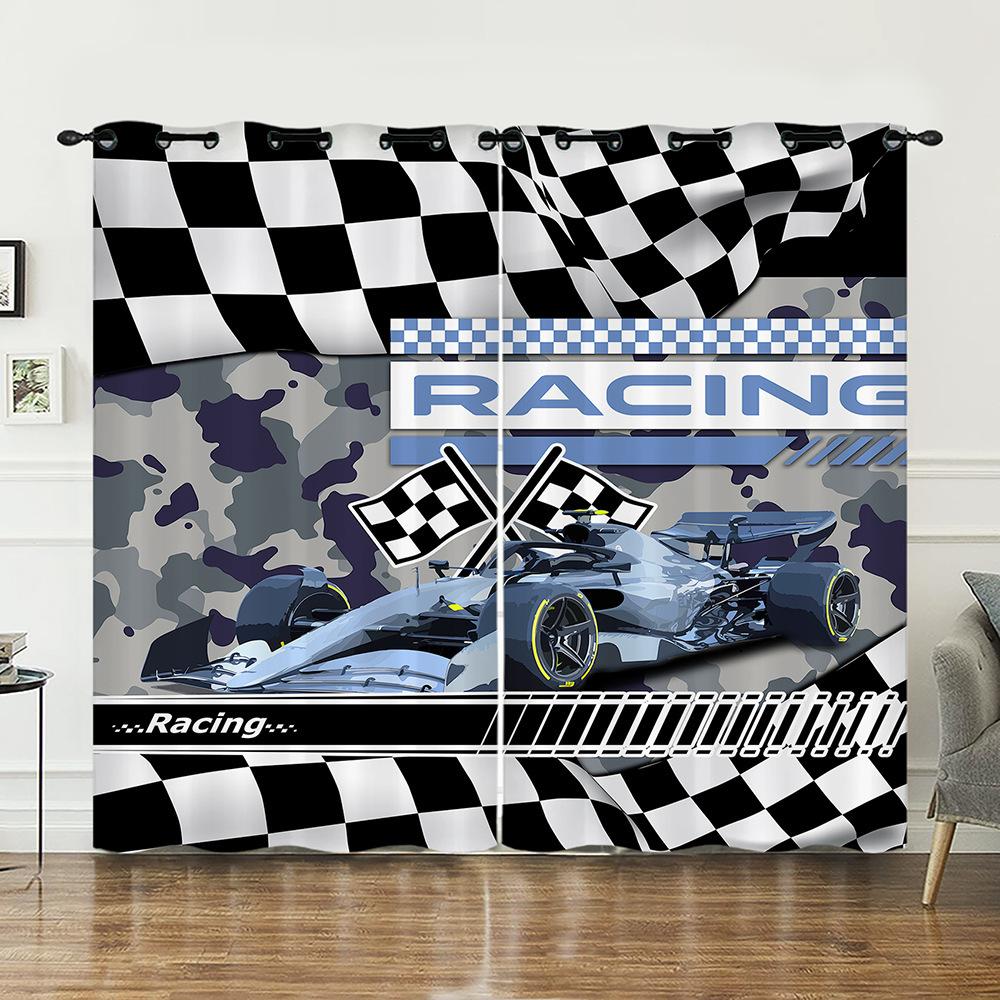 Curtain Car Racing Off-Road Vehicle Curtain Digital Printing Blackout Curtain No Punching