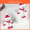 3d Figurine Printed Christmas Snowman Sitting Snowman Ornament With Movable Joints For Winter Home Office Desk Decor