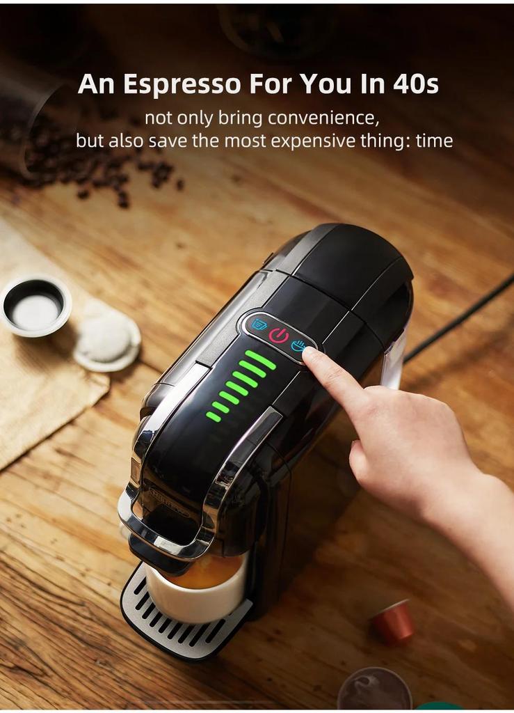 New HiBREW Multiple Capsule Coffee Machine, Hot/Cold Dolce Gusto Milk Nespresso Capsule ESE Pod Ground Coffee Cafeteria 20Bar 5 in 1