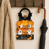2 Pcs Halloween Door Hanger Signs, Wooden Pumpkin Bat Door Knob Hanger for Home Bedroom, Holiday Party Decor