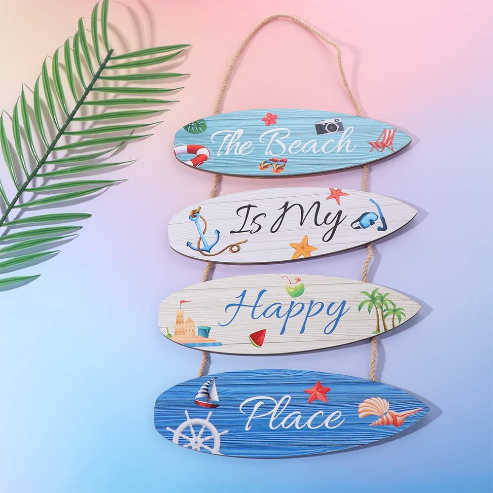 Ocean Theme Summer Ocean Wall Decoration Hanging Wooden Beach Sign  Hawaiian