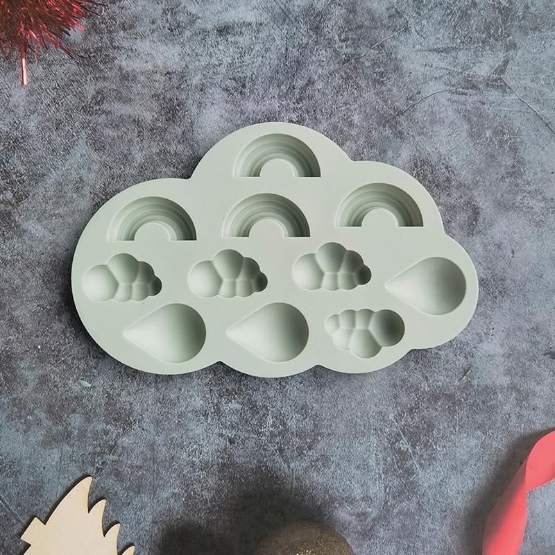 Debesies formos silikoninė vaivorykštės forma fondantiniam torto dekorui, pasidaryk pats želė, ledo kubeliams, pudingui, kepimo įrankis, epoksidinės dervos forma, kepimo indai