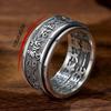 Retro Thai Silver Tibetan Six -Character Mantra Ring Men Women Jewelry Can Turn Personality Luck Male Buddhist Ring Much Size