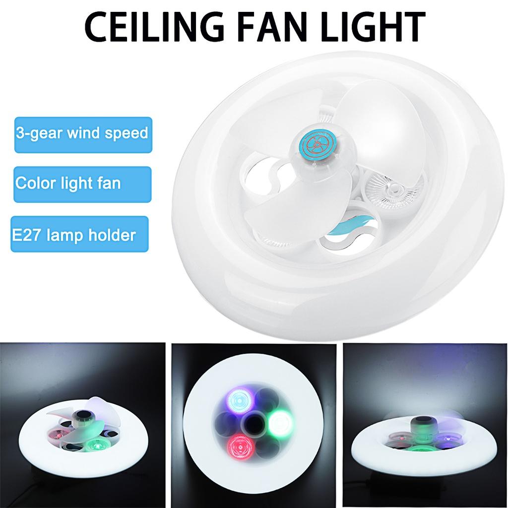 

60 Вт 3 скорости Светодиодная лампа-потолочный вентилятор Современная потолочная лампа E27 Регулировка Лампа для гостиной Круглый светильник-вентилятор 220 В