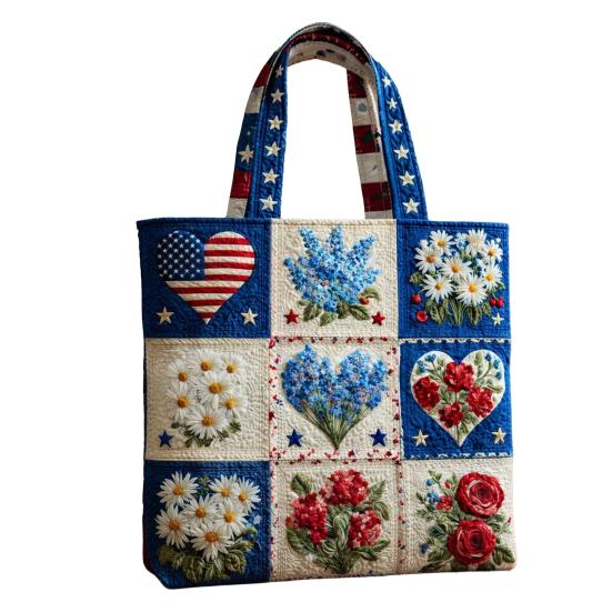 USA 250. Jahrestag Tragetasche, Unabhängigkeitstag Handtasche, Rot Weiß Blau Einkaufstasche, Wiederverwendbare Patriotische Tasche für 4. Juli Geschenke