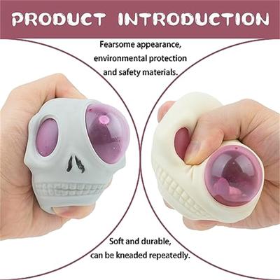 Unique Squeezing And Relieving Stress Ball Simulation -Skull -Pump Brainstorming Halloween Toy