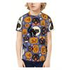 Girl Clothes Funny Terror Pumpkin Graphic T Shirt Boys Girls Halloween Short Sleeve Tops Tees 2-10Y Halloween Gift Party T-Shirt