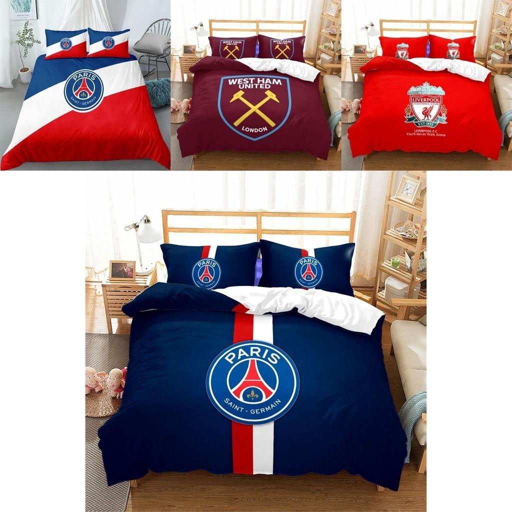 Soccer Team Logo Double 3 Piece Bedding Set-comfortable Dirt Resistant Home Textile