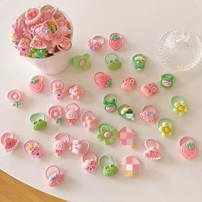 10pc Mini Baby Hair Band Kawaii Cartoon Floral Animal Elastic Hair Rope for Toddler Girl Small Tumb Hair Band Lovely Headwear