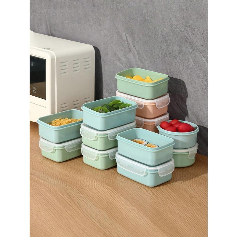 Kitchen Refrigerator Microwave Safe Plastic Lunch Box, Rectangular-Shaped Fresh-Keeping Box For Food Storage, Fruits & Snacks With Seal Cover, Kitchen