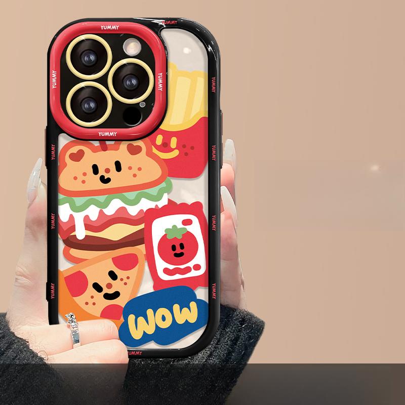 Applicable To Apple 15 Mobile Phone Case IPhone 14pro Hamburger Lanyard 13/12 High-end Silicone Xr/xs Women