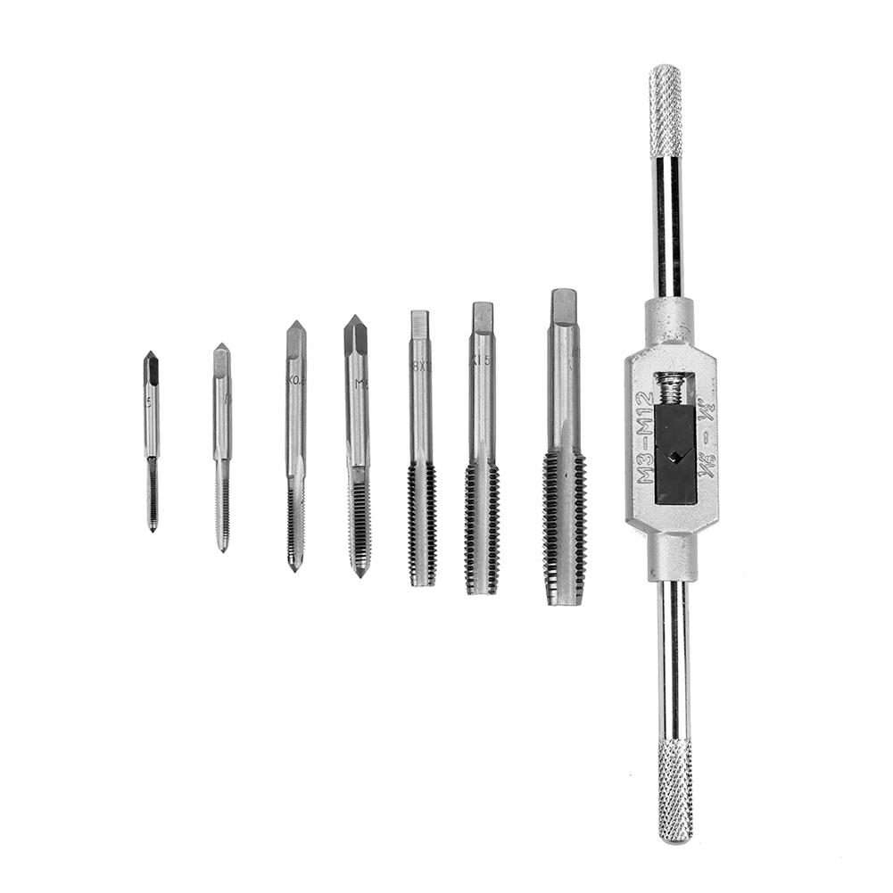 

Набор из 8 шт. метчиков для ручного винта с метрической резьбой M3 M4 M5 M6 M8 M10, металлические метчики для винтов с метрической резьбой, держатель гаечного ключа для машины, набор ручных шарниров