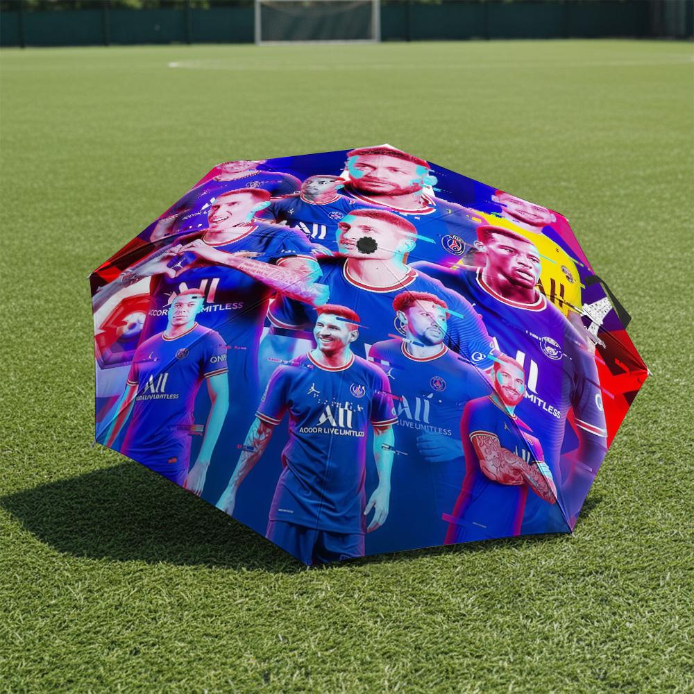 

1 PC Automatic Folding Umbrella-Paris Saint-Germain Pattern, Portable & Foldable Design with 8 Ribs, Christmas Birthday Gifts