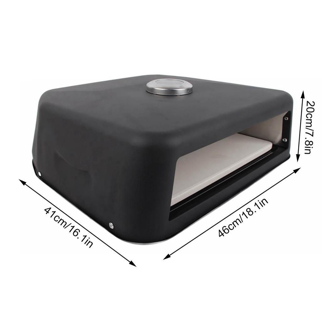 Pizza Oven Pizza Maker Grill Top Pizza Oven Waterproof Multifunctional Pizza Maker with Thermometer for Outdoor Picnic Black