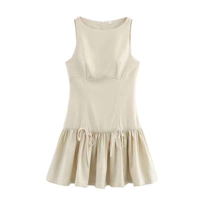 Jnleaog Autumn New Women's Clothing Fashion Style French Style Design Fashion All-Match Bowknot Decoration Dress