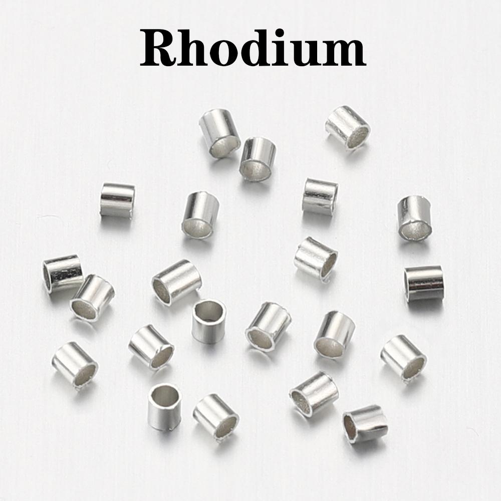 500pcs 1.5 2.0 2.5mm Tube Crimp End Beads Stopper Gold Copper Spacer Beads for Jewelry Making Findings DIY Supplies Necklace