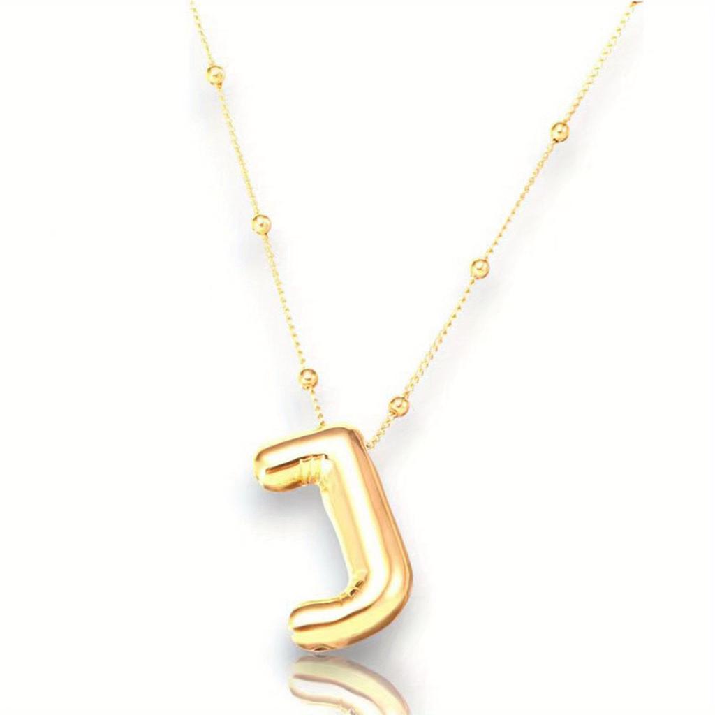 Glossy English Letter Copper Pendant Necklace Jewelry 26 Letter Special Gifts For Women