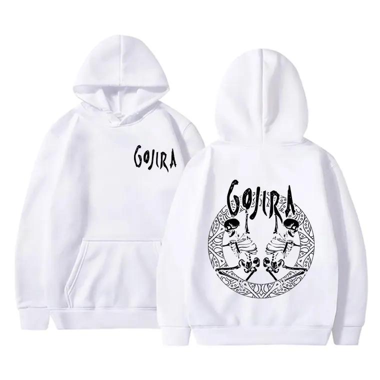 Kapuzenpullover mit doppelseitigem Gojira-Skelett-Grafik von französischer Metal-Band für Herren und Damen Kapuzenpullover