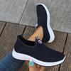 Women's Casual Mesh Sneakers - Breathable Solid Color Slip-On Fashion Shoes Walking Footwear