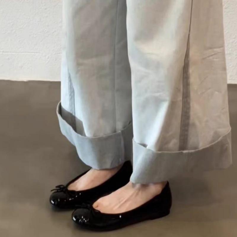 

Французский балет 2025 осень новые женские туфли на плоской подошве с открытым верхом серебристые туфли бабушки красивые темпераментные маленькие туфельки 40 чёрный