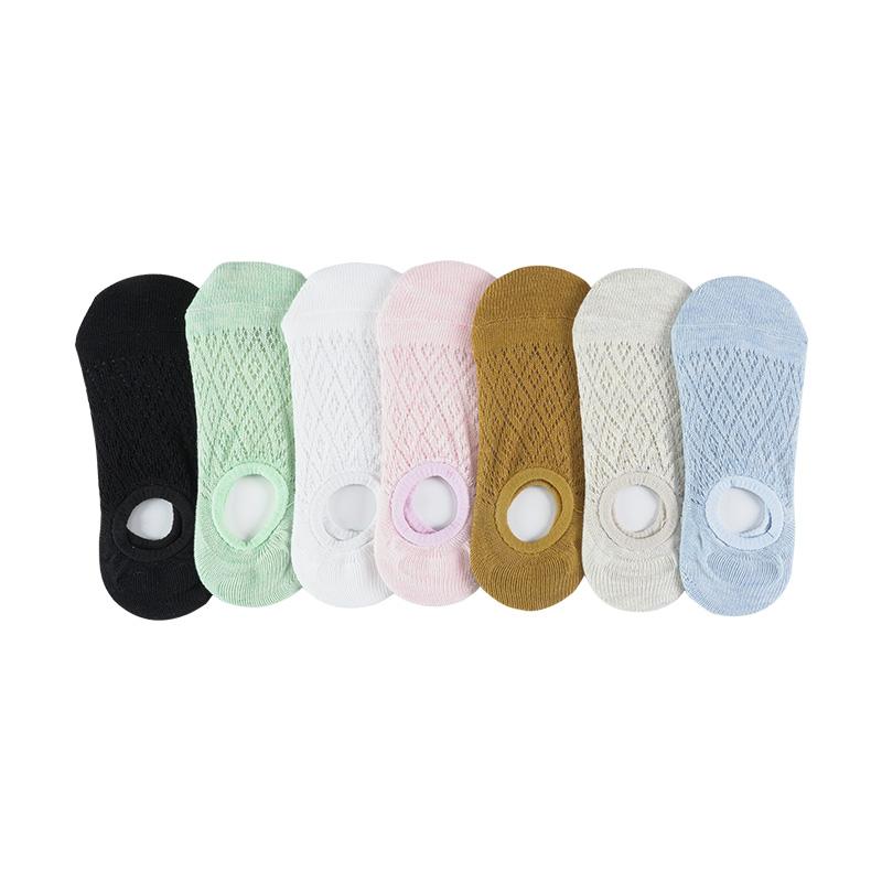 Women's Mesh Breathable Boat Socks Solid Color Simple Hollow Solid Color All-match Non-slip Ankle Socks