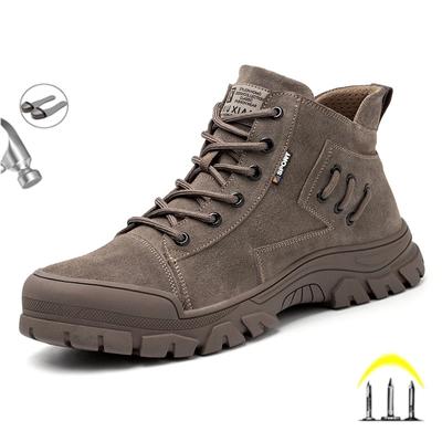 Modne najnowsze stylowe buty robocze ochronne dla mężczyzn, buty odporne na przebicie, stalowy nosek, obuwie męskie
